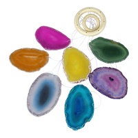 Mélange d'agate en cristal multi-tranches d'agate Géode pierre naturelle et artisanat tranches d'agate naturelle colorée grossiste de carillons éoliens