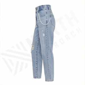 กางเกงยีนส์ผู้หญิงผ้าฝ้ายระบายอากาศดี ขายส่งราคาถูก ทรงเข้ารูป สไตล์ลำลอง คุณภาพสูง ออกแบบแฟชั่นตามสั่ง - Product Image 3