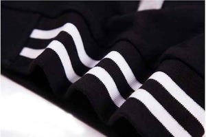 Sportswear With Real Leather Sleeves Letter Pattern Men's College Baseball Style Varsity CollegeBaseballjacket for men - Product Image 4