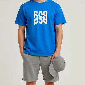 T-shirts et shorts d'été pour hommes deux pièces vêtements de sport pour hommes Jogging tenue décontractée légers ensembles jumeaux pour hommes - Product Image 4