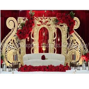 Panneaux de miroir de luxe de cadre traditionnel Rajasthani Jharokha pour la scène de mariage Jodha Akbar thème Walima décor de nuit scène tendance - Product Image 5