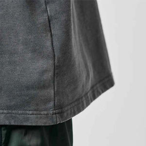 Meilleure édition – T-shirts décontractés à manches longues pour hommes, en maille délavée à l'acide, style urbain vintage, 100 % biologique - Product Image 6