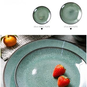 طقم أطباق سيراميك فاخر بتصميم إسكندنافي مقاس 8 بوصات، تصميم حلقي ملون إبداعي للطعام المنزلي، أسلوب عصري أنيق - Product Image 6