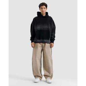 Sweat à capuche oversize délavé pour l'automne avec fonction anti-boulochage - Product Image 3