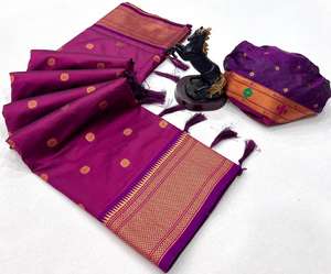 Fabricantes de Saris de Seda Paithani Kalanjali Narayanpet en India: Ropa Casual Reversible para Bodas y Diwali - Product Image 1
