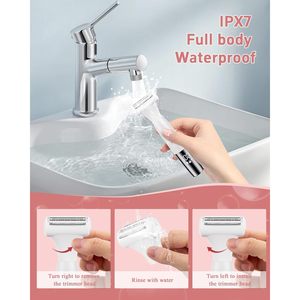 Afeitadora Eléctrica 5 en 1 para Mujer - Recortadora Húmeda y Seca para Cuerpo, Axilas, Bikini, Cejas, Nariz, Herramienta Doméstica de Plástico - Product Image 5