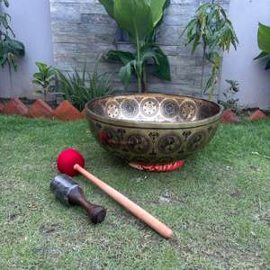 Cuenco de canto budista de bronce tradicional grande, artesanía de Metal para terapia de sonido para curación de Chakras - Product Image 4