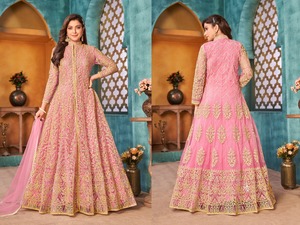 2025 dernière conception broderie lourde Anarkali costume Style pakistanais longue robe robe avec Dupatta pour la fête d'été porter des dames - Product Image 4
