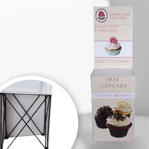 X Stand Mobile Advertising Display with Steel <b>Frame</b> Black <b>Vinyl</b> Banners Reusable Design - Product Image 1