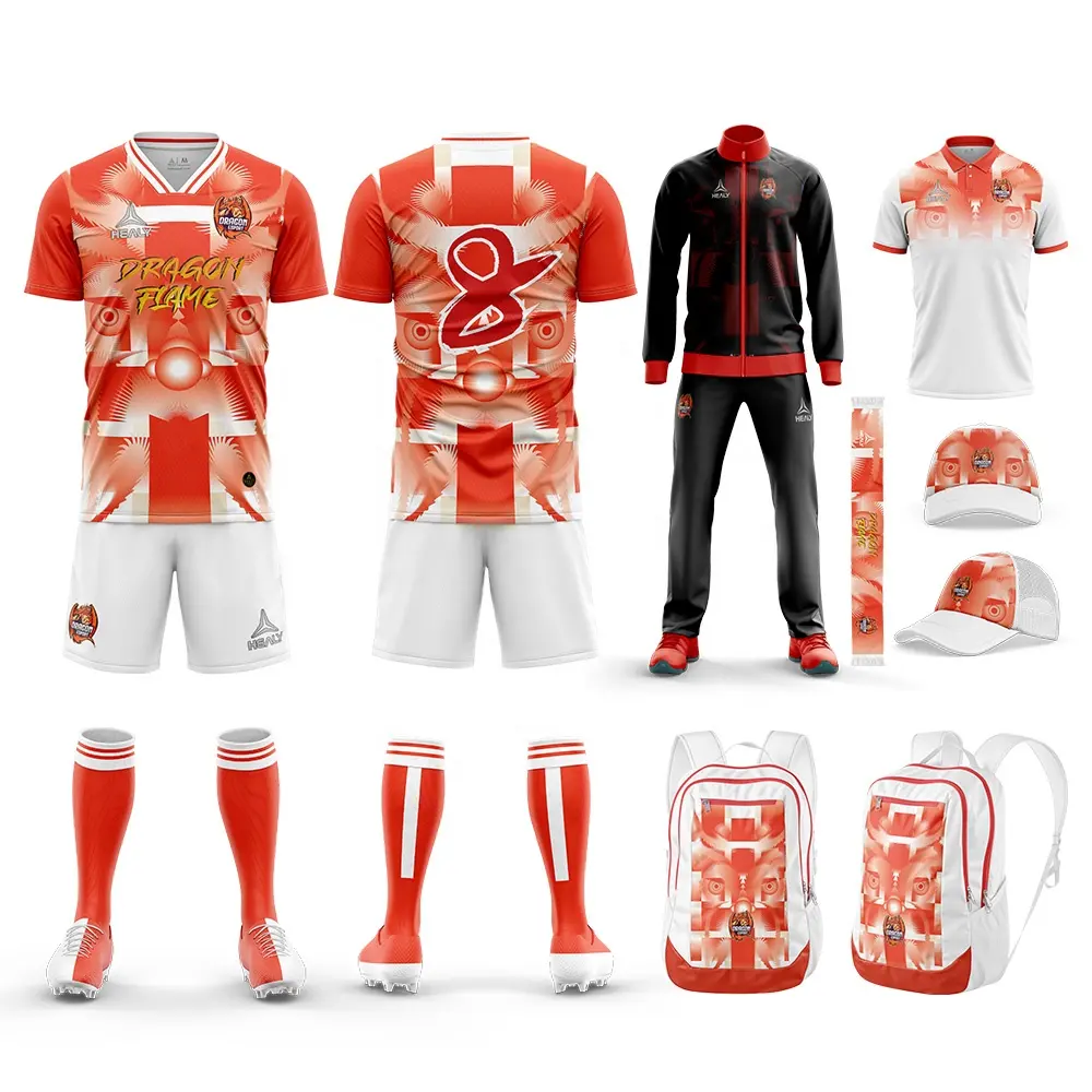 Design personalizado Conjunto Completo Uniforme De Futebol para Crianças Alta Qualidade Youth Soccer Team Jerseys Uniform Set