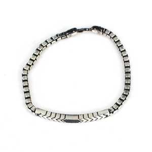 Bracelet chaîne en argent sterling 925 avec pierre d'onyx en forme de cube et motif flèche, idéal pour un cadeau - Product Image 5