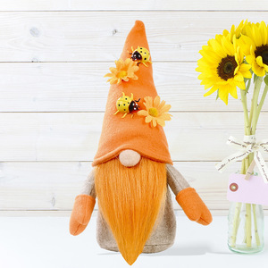 Décoration d'automne récolte Thanksgiving décorations gnomes en peluche elfe nain poupée Figurine avec abeille <span class=keywords><strong>citrouille</strong></span> automne feuilles d'érable - Product Image 2