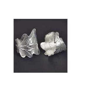 Dernière conception en gros de boucle de serviette en métal feuille pliée en relief argenté pour fête célébrer Festival dîner décor de table - Product Image 1