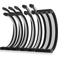 Kit d'extension de câblage PSU gainé 16AWG, 24 broches, double EPS, 3xPCIe