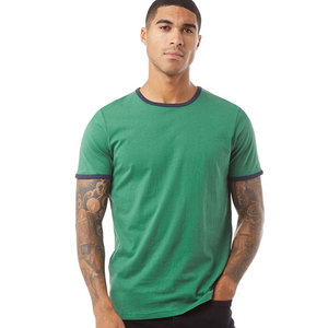 T-shirt Ringer pour homme en jersey de coton/fibre de bambou, imprimé avec un design personnalisé, séchage rapide, respirant, vêtements de sport - Product Image 1