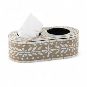 Boîte à mouchoirs en nacre, vente en gros, incrustation de coquillages faite à la main, décoration pour les designers d'intérieur - Product Image 3