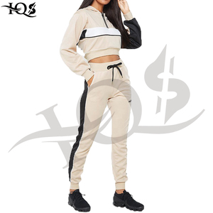 Women's Casual Striped Croptop Hood with Diamond Eco-Friendly <b>Jogger</b> Set Skinny Fit Spring/Summer - Product Image 4