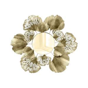 Miroir Martelé Vintage Design Fleur Miroir Mural Miroir Mural Cercle Miroir Mural Salon avec Cadre pour Décoration Murale. - Product Image 2