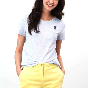 Camisetas de algodón de verano para mujer, camiseta elegante con cuello redondo, de secado rápido, ecológica, diseños de impresión personalizados, punto informal - Product Image 1