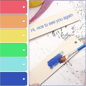 Wooden Blank Bookmark DIY Wooden Craft Unpolished Rectangular Blank <b>Book</b> Pendant (Pack of 10) - Product Image 6