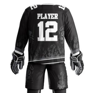 Ensemble de maillots d'entraînement de hockey sur glace de sublimation pour adultes de style unique 100% polyester coupe-vent vêtements de pratique sportive évacuant l'humidité - Product Image 5