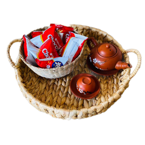 Sac en osier de jacinthe d'eau marron clair panier ovale classique tissé à la main de haute qualité Source naturelle rotin décoration de la maison - Product Image 4