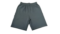 Shorts de sport pour hommes en polyester/coton noir, respirants, séchage rapide, taille élastique, logo personnalisé tissé, coupe mi-jogger, tricoté 160g