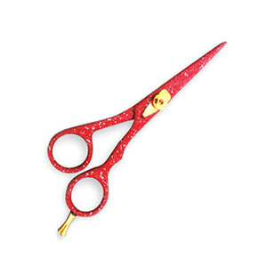 Ciseaux à cheveux avec vis réglable, meilleure qualité supérieure, ciseaux à cheveux de barbier, revêtement rouge, acier inoxydable super résistant - Product Image 1