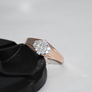 <b>Mens</b> IGI Certified HI-VS-SI Natural Diamond Round Brilliant Cut Minimalist Luxury Engagement <b>Ring</b> 14K/18K Solid <b>Gold</b> - Product Image 5