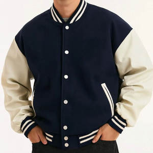 Chaqueta Bomber Unisex de Alta Calidad con Revestimiento de Camuflaje, Cuerpo de Lana, Mangas de Cuero, Resistente al Viento e Impermeable, Diseño Personalizado - Product Image 2