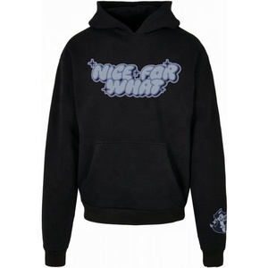 Sweat-shirt à capuche surdimensionné personnalisé en molleton 100 % coton pour homme, tendance 2024, avec logo en relief et broderie, collection hiver - Product Image 1