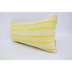 Wool Ikat Patchwork <b>Pillow</b> 12x24 Yellow Vintage Pattern Woven Accent <b>Pillow</b> for Living Room Bedding Portable <b>Christmas</b> Decor - Product Image 4