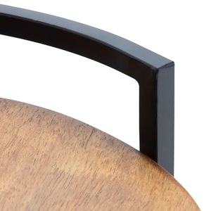 Plateau de rangement et de service rond en bois massif moderne avec poignées métalliques élégantes, design discret, idéal pour table basse, bar et maison - Product Image 3