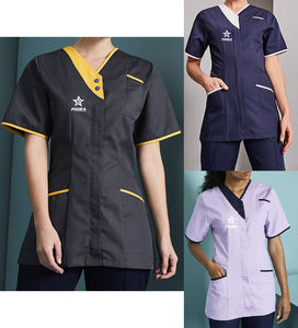Cómodos trajes de médico de algodón tejidos de alta calidad para hospitales, servicio OEM de Color personalizado, juegos de fregado de enfermería para hombres y mujeres - Product Image 1