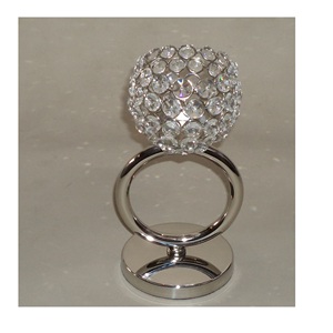 Bougeoir de décoration de mariage, nickelé, luxe, cristal perlé, design moderne, bougeoir à prix abordable - Product Image 2
