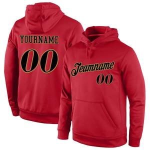 Custom Stitched <b>Red</b> Black-Old Gold Sports Pullover <b>Sweatshirt</b> Hoodie - Product Image 1