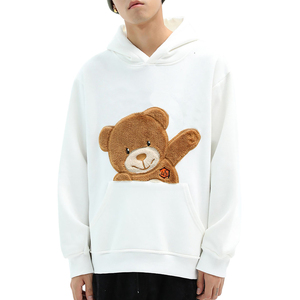 เสื้อฮู้ดดี้ทรงหลวมแบบดรอปโชว์เดอร์ ผ้าหนา 350gsm สำหรับฤดูหนาว  แบบเรียบ  สำหรับงานสตรีทแวร์  ลำลอง  ผ้าฝ้าย 100%  ปักด้วยไหมเชนิลล์  รับสกรีนลายด้วยความร้อน - Product Image 5