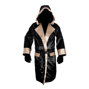 เสื้อคลุมมวยผ้าซาตินมีฮู้ดอุปกรณ์ฝึกมวยสำหรับมวยเตะเทควันโดโลโก้ตามสั่ง - Product Image 5