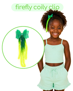 Clip per capelli Coily Firefly riflettenti, con fiocco trendy e effetto ombré, in materiale sintetico per extension. - Product Image 1