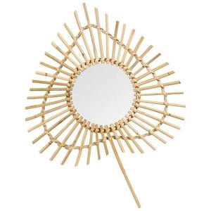 Miroir mural en rotin à motif de feuilles de luxe moderne fait à la main Collection spéciale pour la maison, hôtel, café, chambres, salles de bain, décorations - Product Image 1