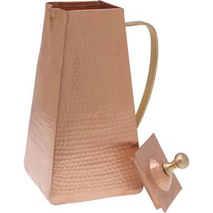 Square Shape Decorative Copper Jug Water Serving Pot Antique Brass Knob Lid European Stylish Jugs Pure Copper Water <b>Kettle</b> TCD - Product Image 1