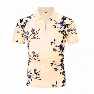 Polos con estampado personalizado para hombre, media cremallera, informal, manga corta, moda de verano, Polo transpirable, OEM, venta al por mayor - Product Image 6