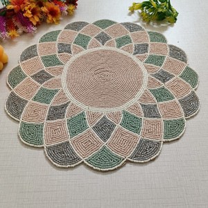Luxury <b>Beaded</b> Washable Non-Slip Durable Handmade Table <b>Placemat</b> - Product Image 5