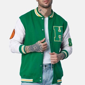 Patchs de broderie à blocs de couleurs pour hommes, vestes universitaires personnalisées, veste de baseball universitaire à manches longues pour hommes et adultes - Product Image 1