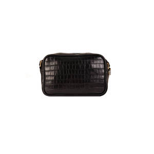Sac noir à motif crocodile avec garniture en PU - Product Image 4