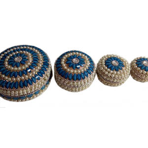 Decorated <b>Pill</b> <b>Box</b> with Mirror & Beads Work, Lac Item Gift <b>Box</b> Vintage Style Home Decor <b>Pill</b> <b>Box</b> - Product Image 2