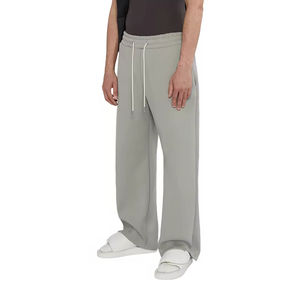Pantalon de survêtement ample en toile légère, respirant et écologique, style décontracté, taille mi-haute extensible, coupe droite – Vente en gros - Product Image 6