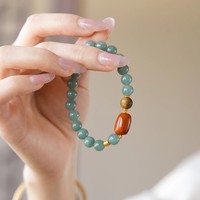 Gelang Minimalis Manik-manik Turquoise Brokat Biru Alami, Perhiasan Kristal Penyembuh Pelindung, Jimat Pelancong, Hadiah Unisex