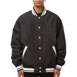 Custom Logo Embroidery Blank College Men's Satin Polyester <b>Baseball</b> <b>Bomber</b> <b>Jacket</b> - Product Image 1