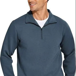 High Quality Casual Hoodies Custom Logo <b>Men</b> Fleece <b>Sweatshirt</b> Quarter 1/4 <b>Half</b> <b>Zip</b> up High Neck Oversize Pullover Thermal OEM - Product Image 1